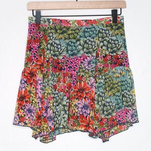 Urban Outfitters Womens Mini Skirt Small Multicolor Floral Tiered Boho Festival‎